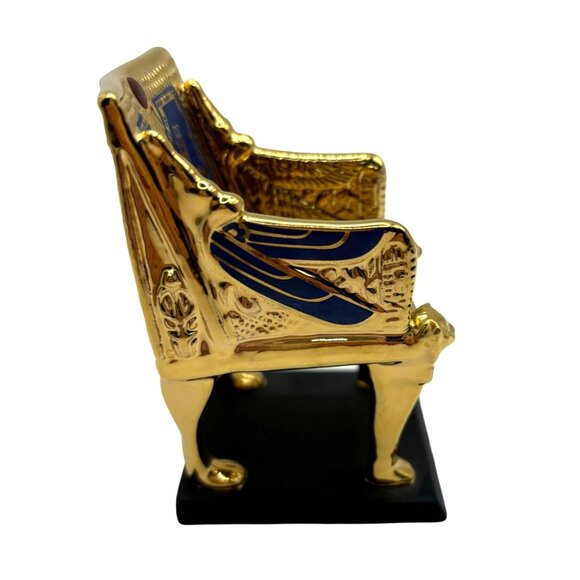 King Tut GOLDEN THRONE Figurine Franklin Mint Treasures of Tutankhamun 1989 - Picture 6 of 11